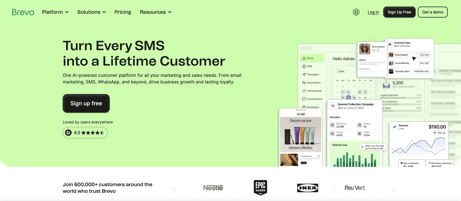 Image showing brevo website home page.