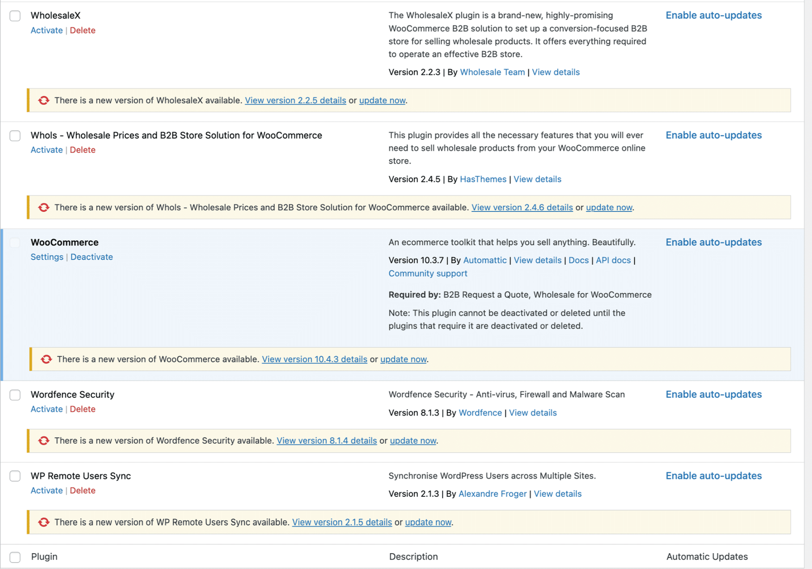 Image showing how to keep all plugins updated. 