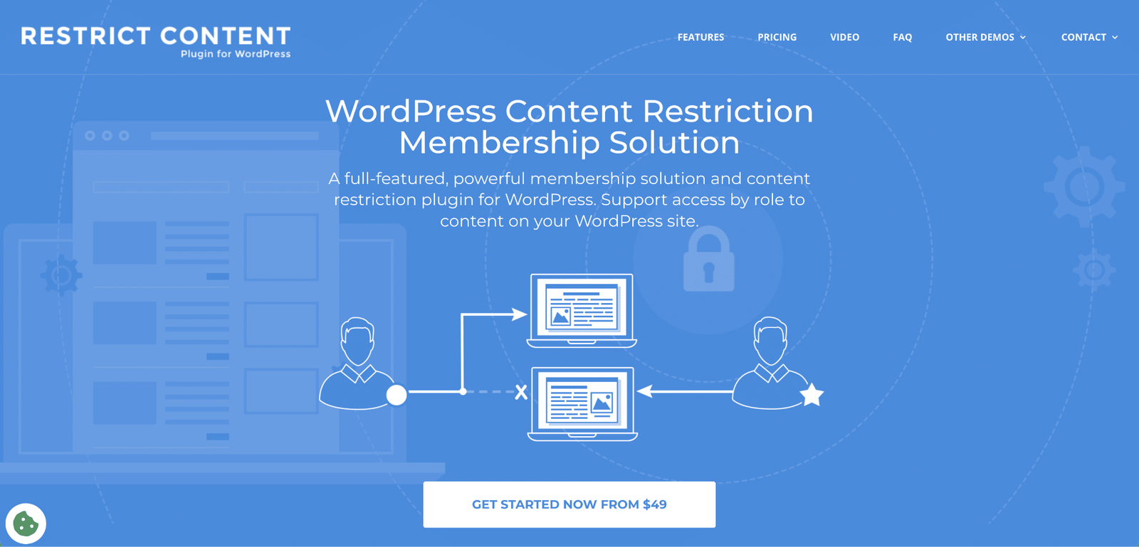 Image showing Restrict Content Pro website page.