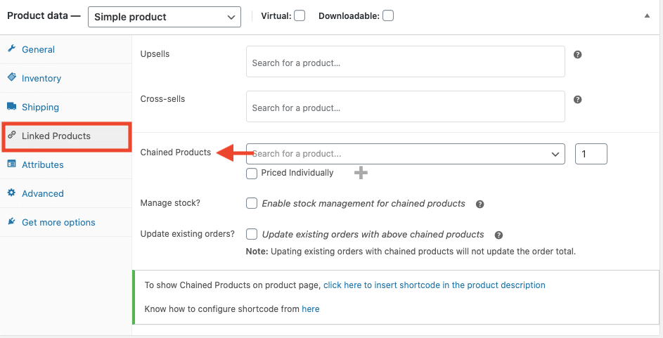 chained products 1 course bundles woocommerce
