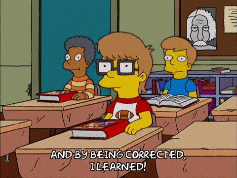 by being corrected i learned