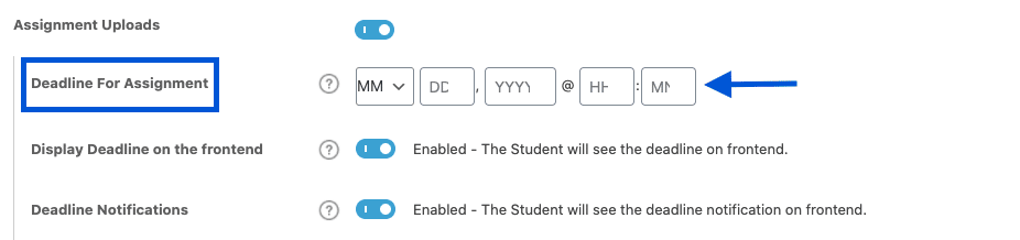 assignment deadlines