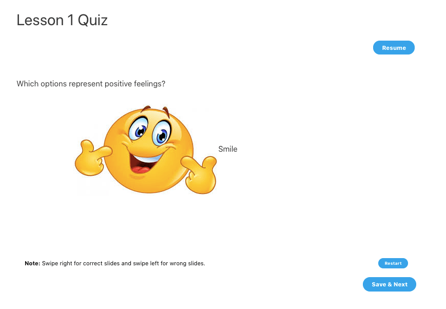 swipe question learndash quiz