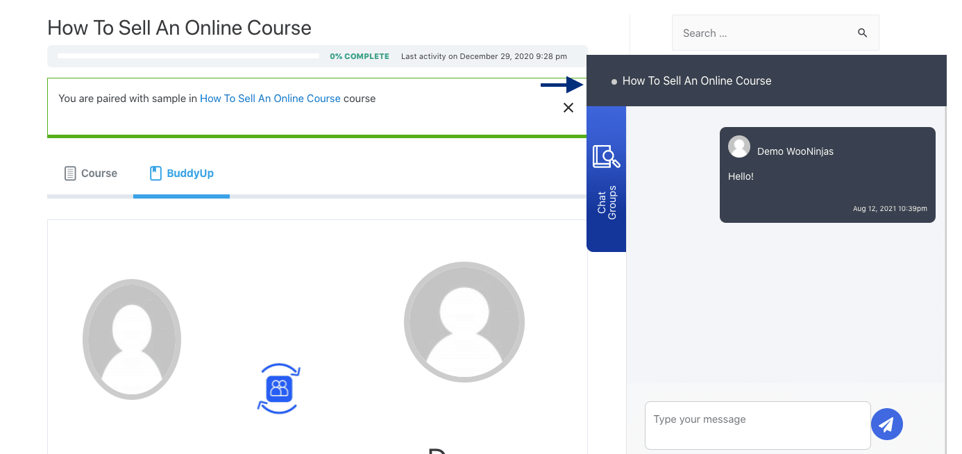 learndash buddy up chat