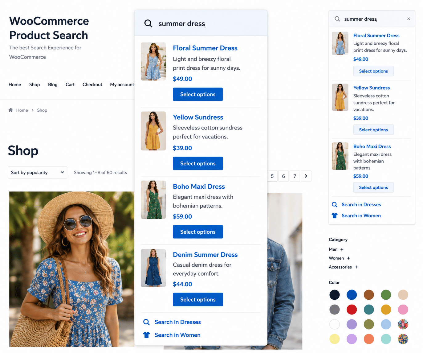 image showing wwocommerce product search.