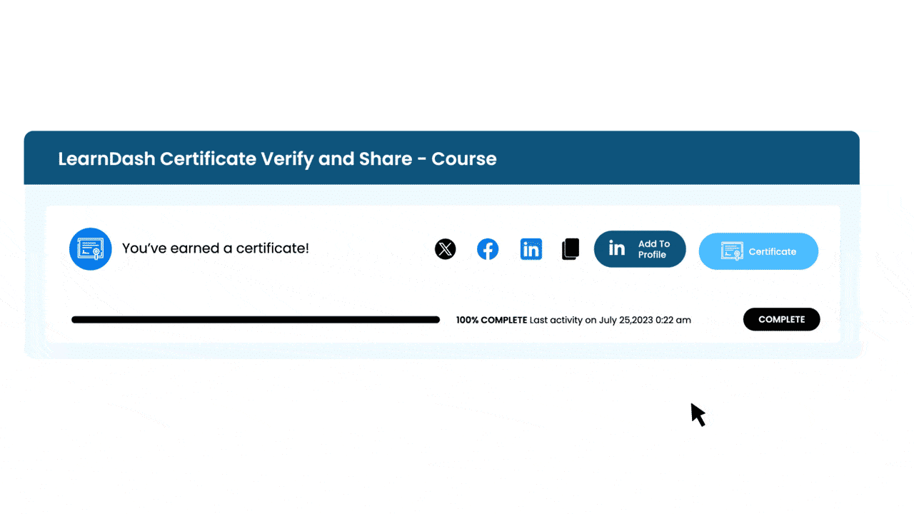 Image showing how to add certificates on linkedin with one click.