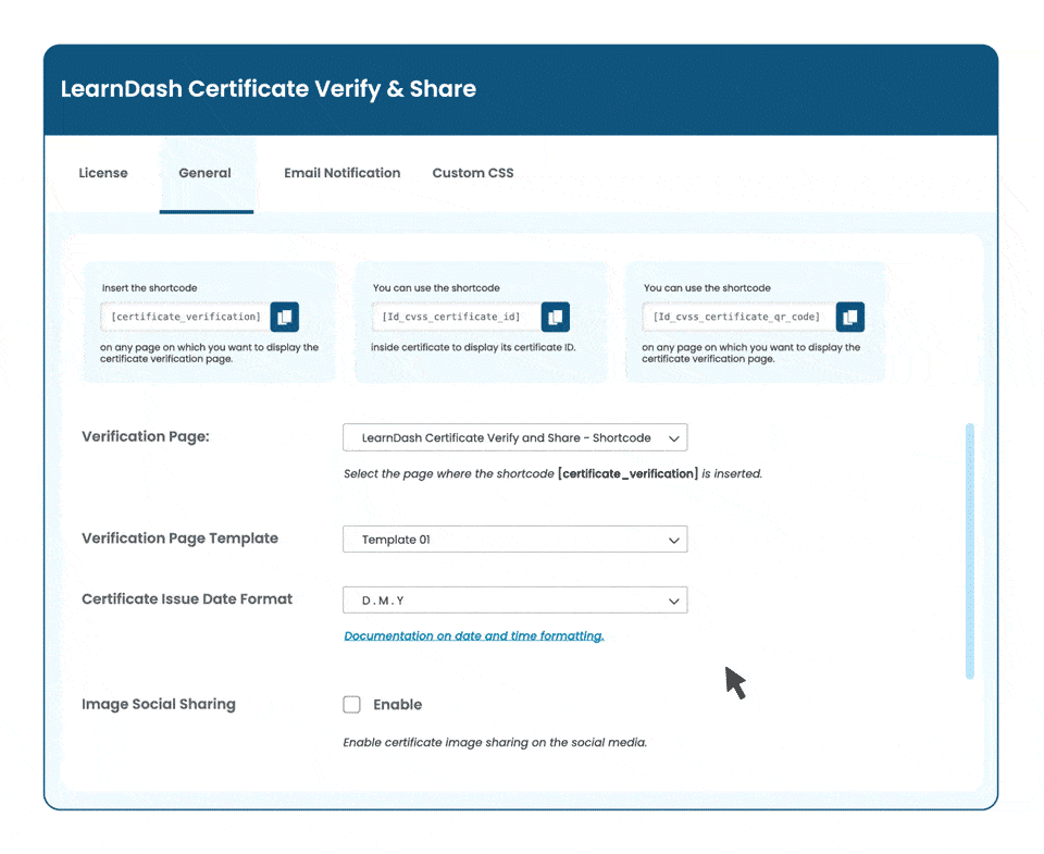 Image showing Use Certificates Created with the LearnDash Certificate Builder.