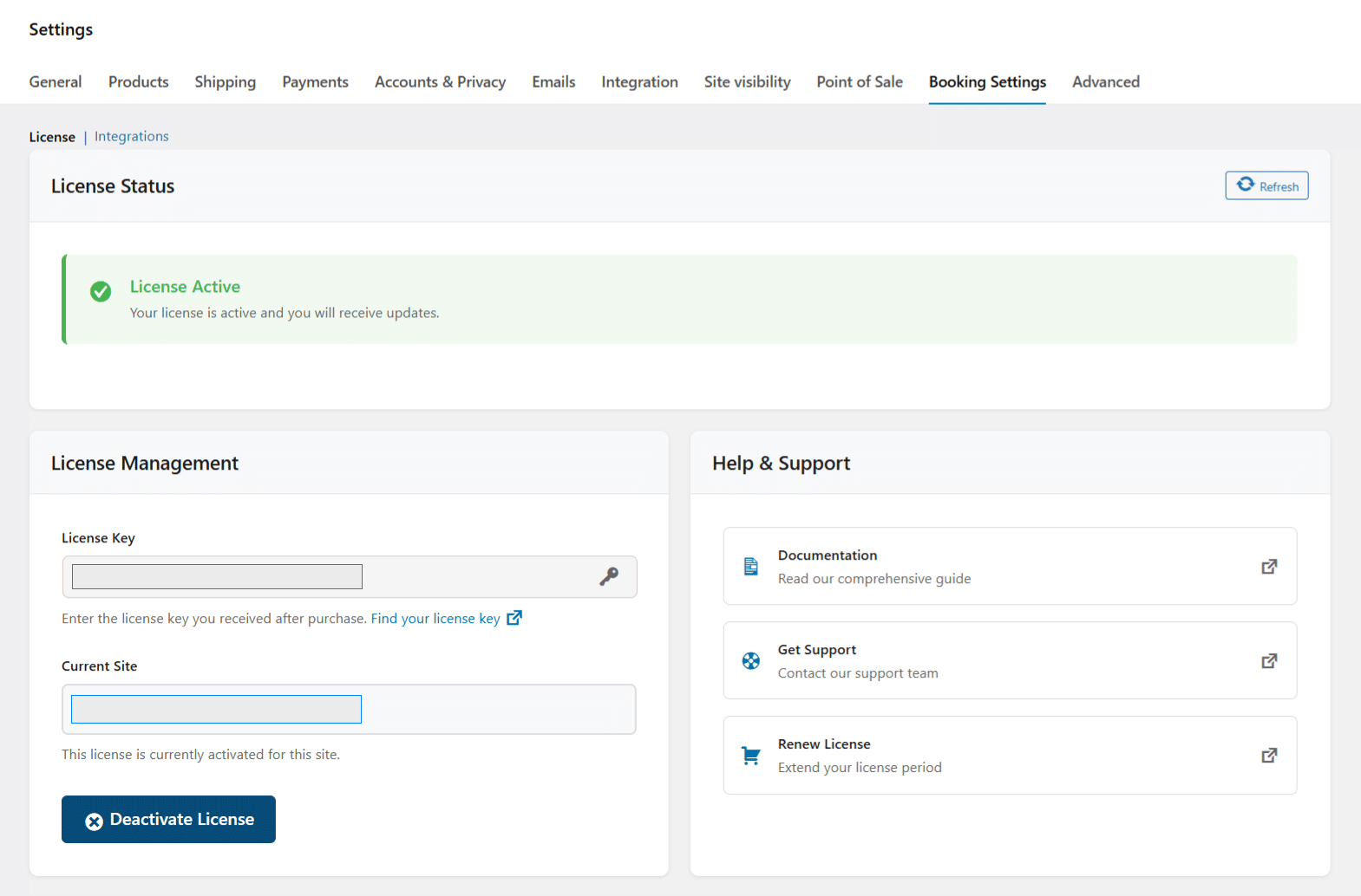 WooCommerce Bookings โ License Configuration