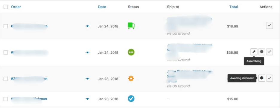 Image showing WooCommerce order status manager.
