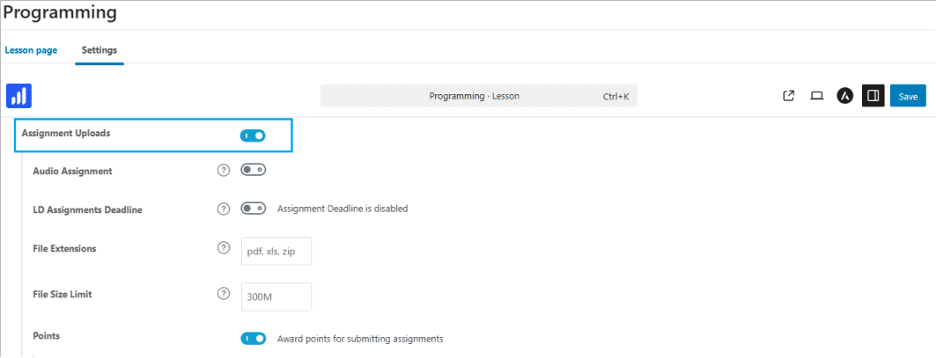 image showing how to Enable file uploads