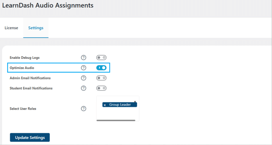 Image showing learndash assignments audio.