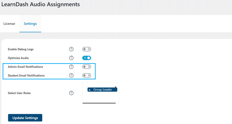 Image showing learndash assignments notification.