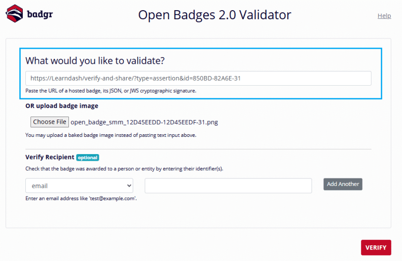 Image showing what would you like to validate.