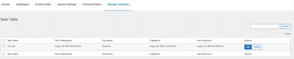 Image showing how to manage the schedules.