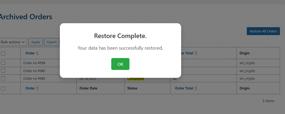 Image showing a data which has been completely restored.