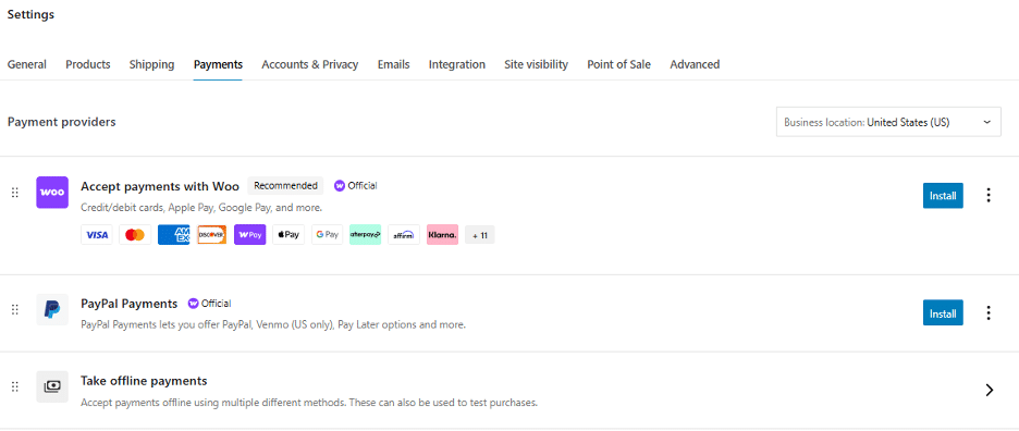 Image showing Payment options in the checkout page.