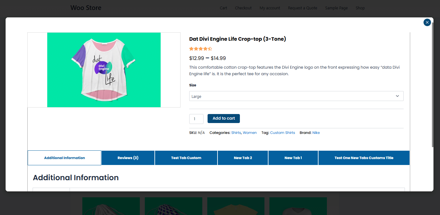 Image showing selected product in an online store.