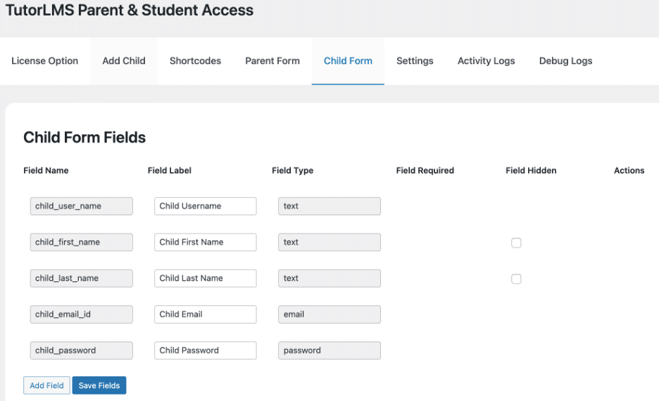 Image showing tutorLMS Parent and student access. 