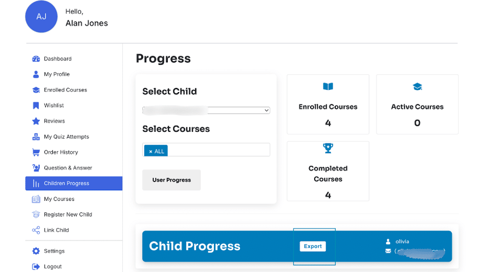 Image showing your child's progress.