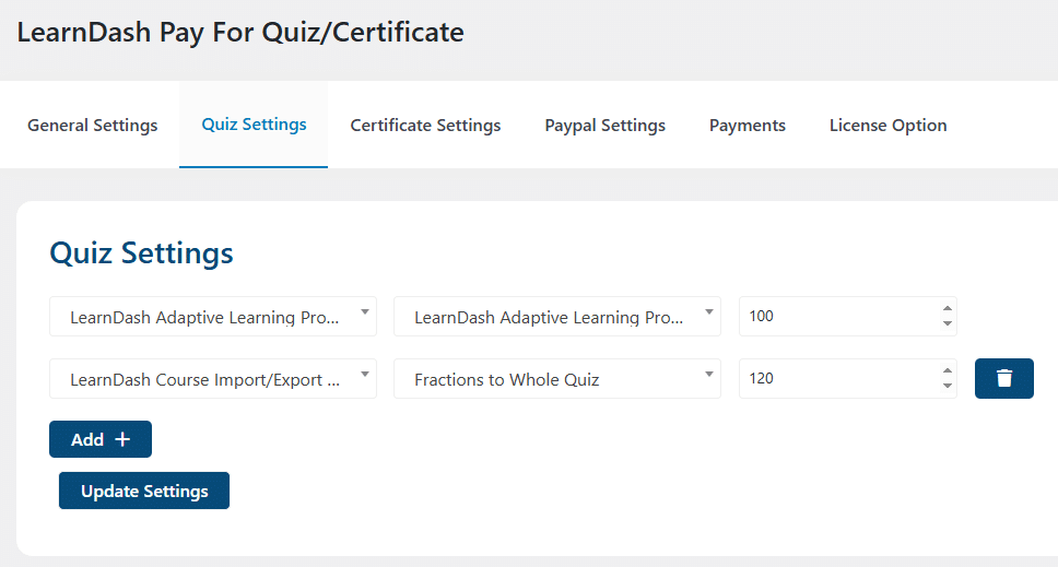 Image showing LearnDash pay For quiz/certificate. 