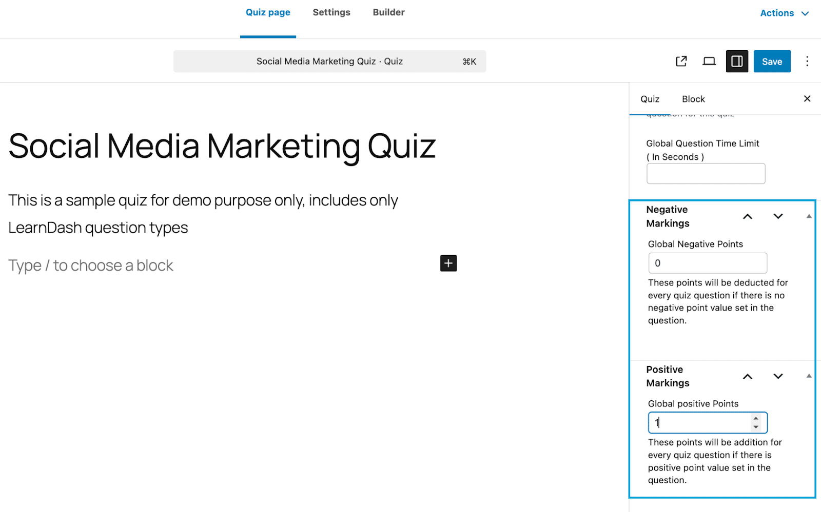 Image showing Social media marketing LearnDash Quizzes. 