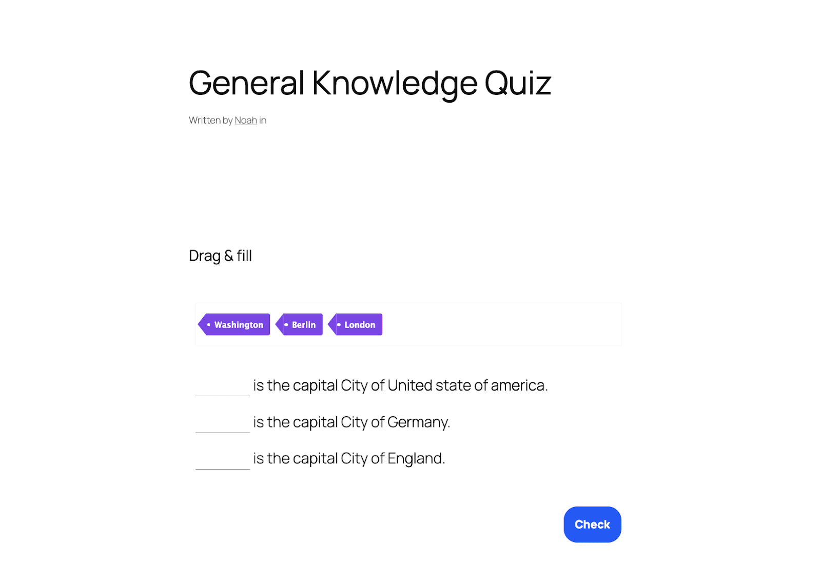 Image showing some quiz demo on how the LearnDash Quizzes is going to look like. 