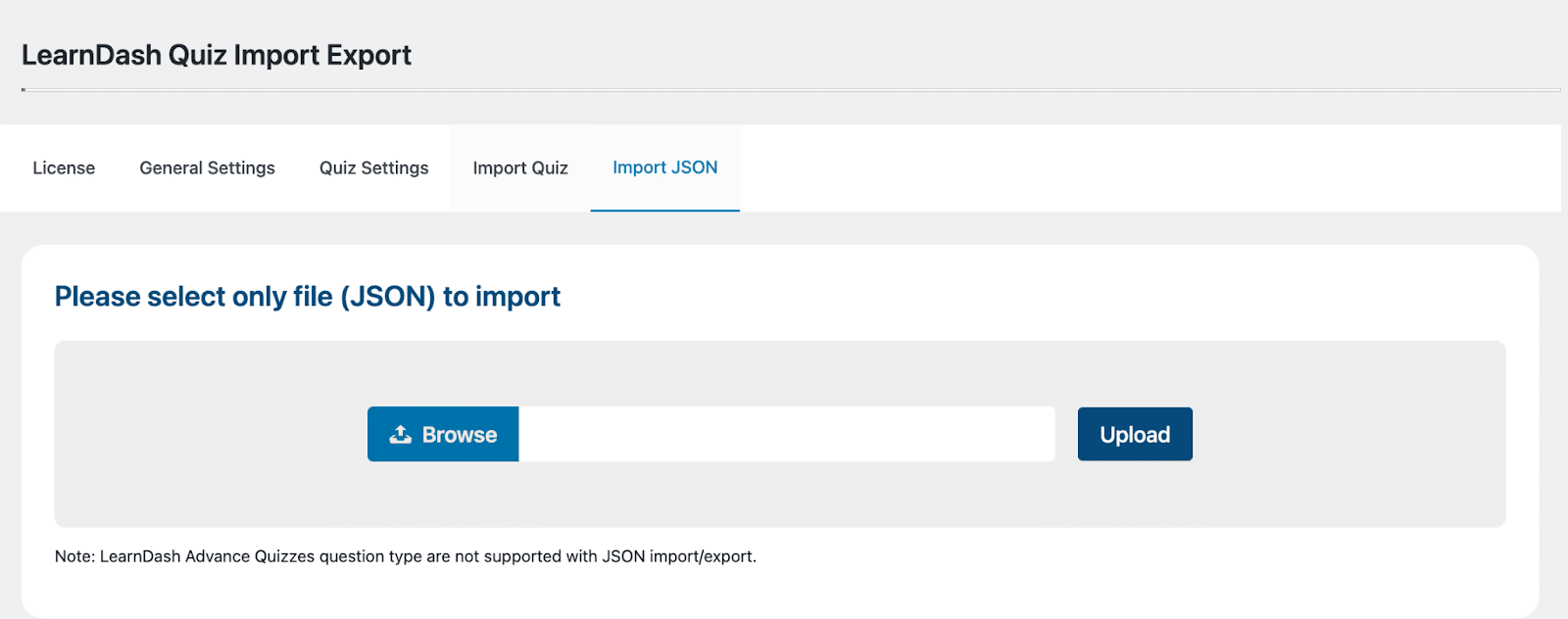 Image showing quiz import/export. 