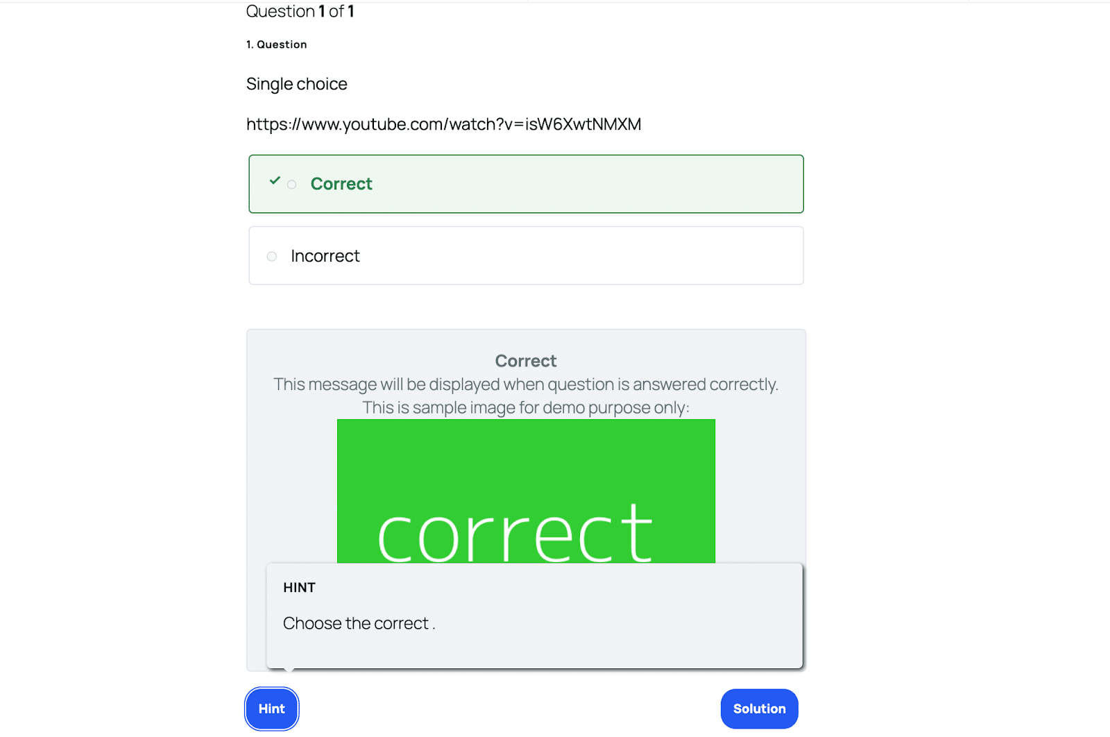 Image showing the correct option for an answer. 