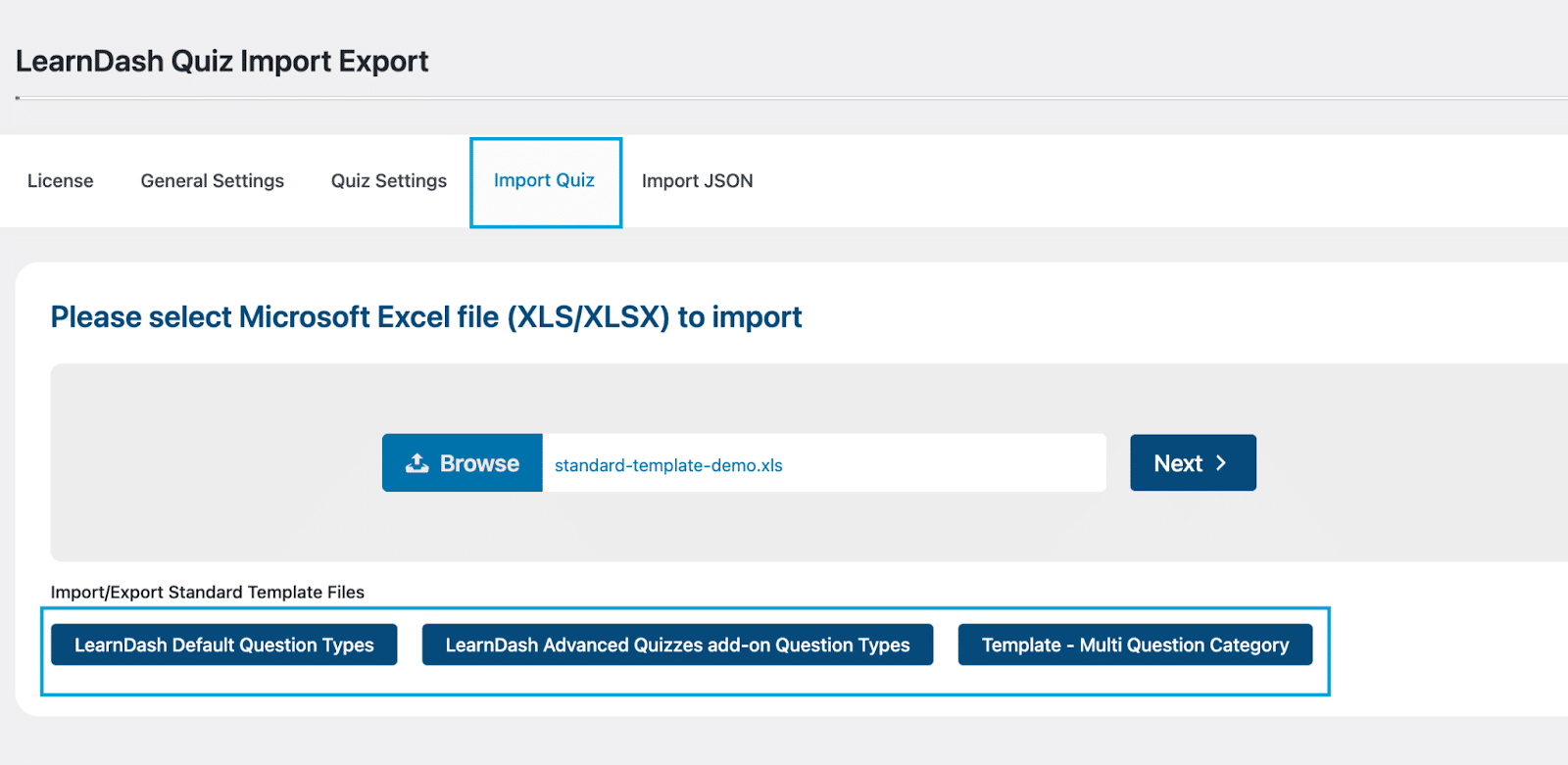 Image showing How you can import quizzes. 