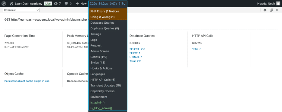 Image showing on How to Check if the Redis Object Cache Is Active third step. 