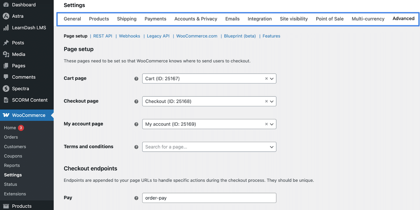 Image showing WordPress general settings Dashboard.