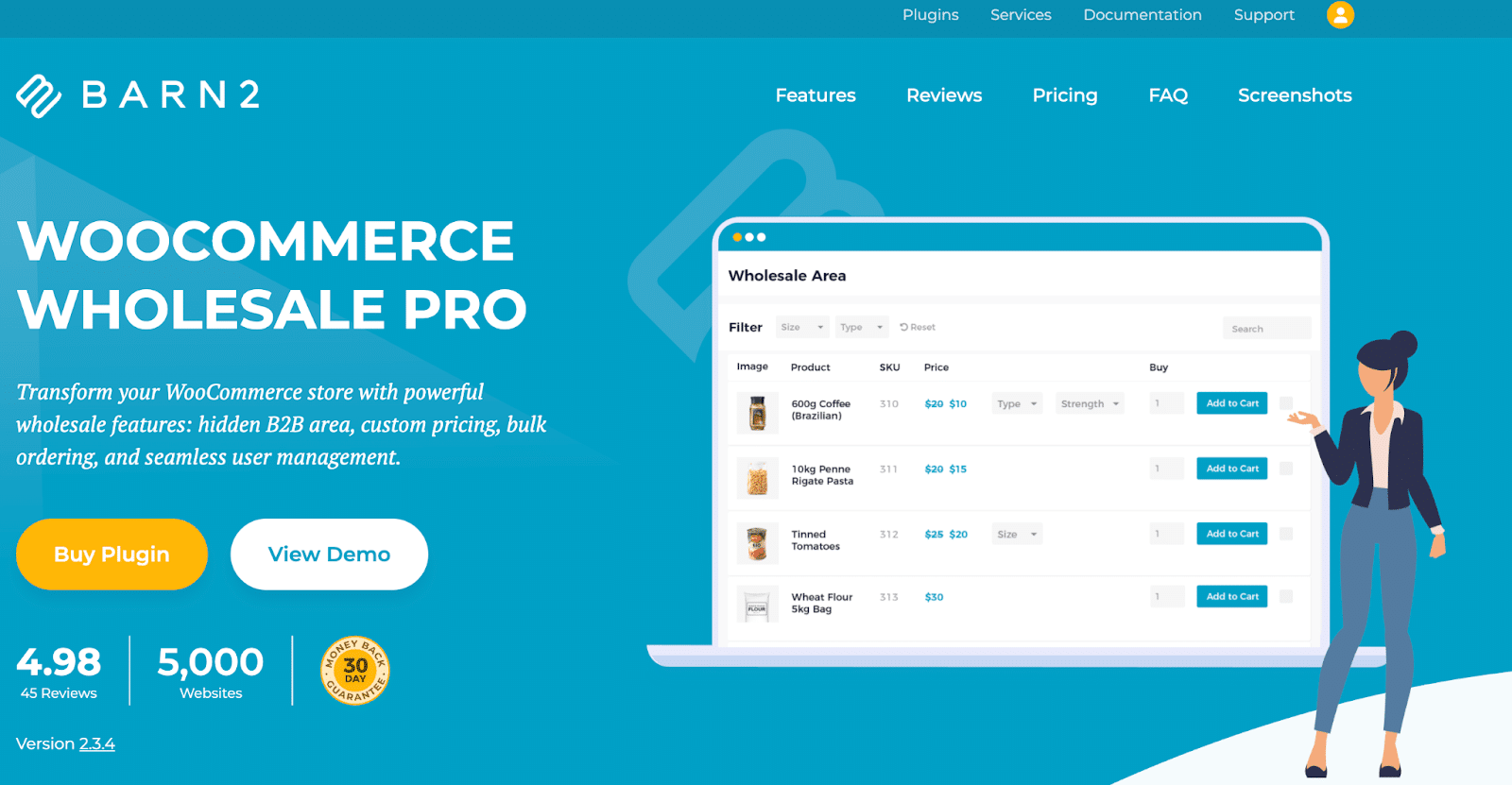 Image showing WooCommerce Wholesale Pro website dashboard.