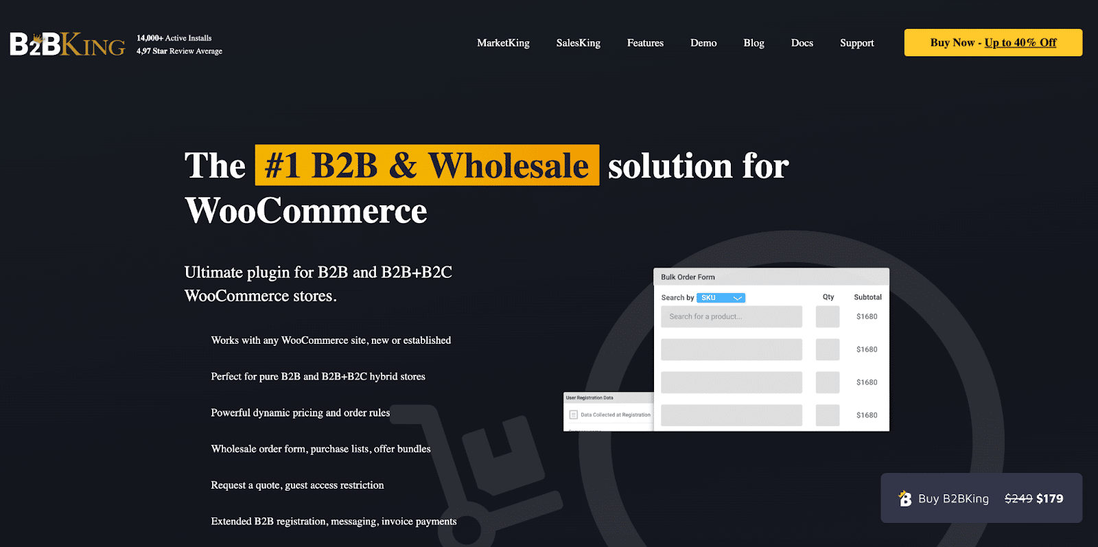 Image showing B2BKing website dashboard.