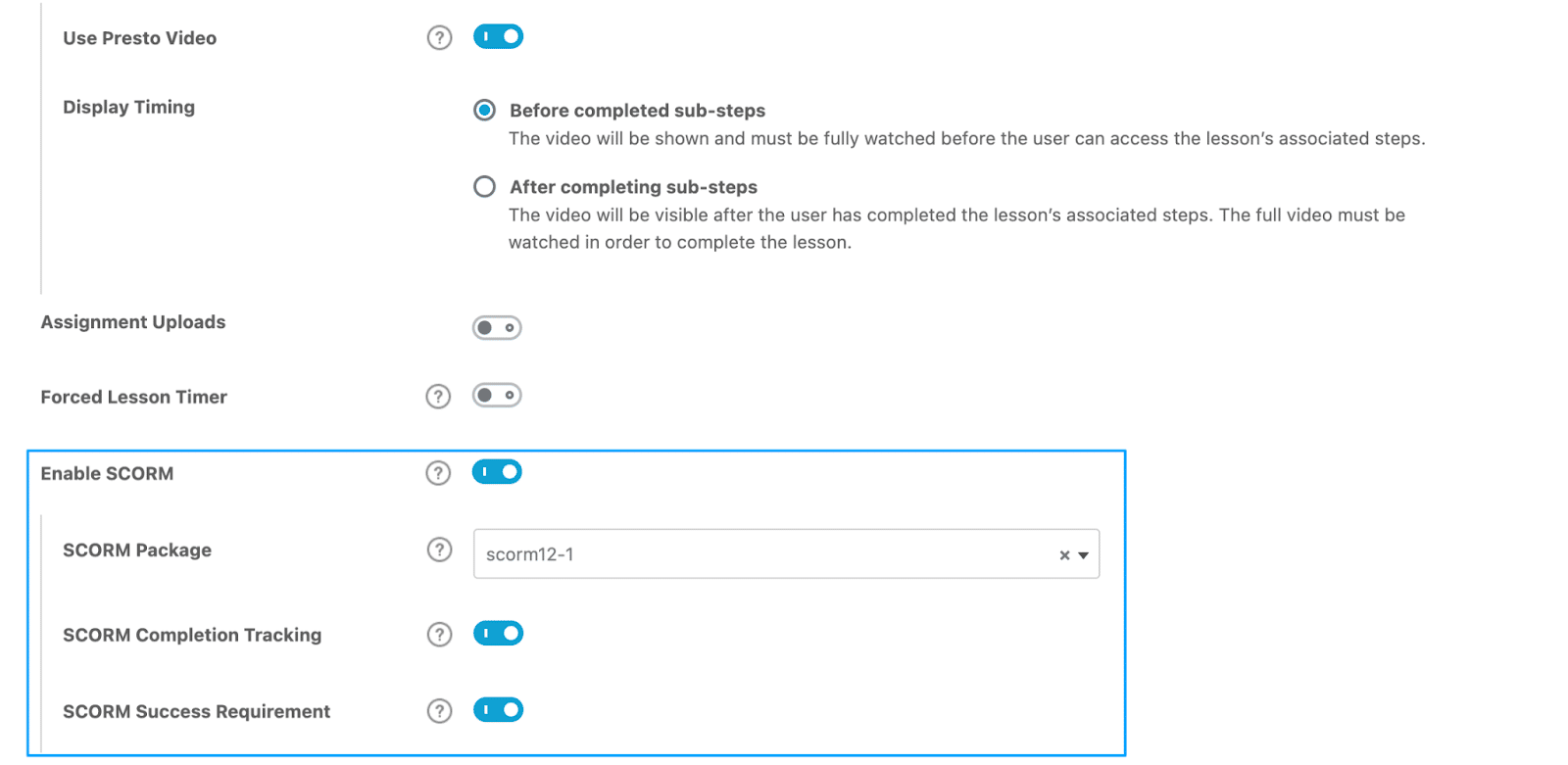 Image showing Flexible Content Embedding with the LearnDash eLearning Standards Integration Add-On.