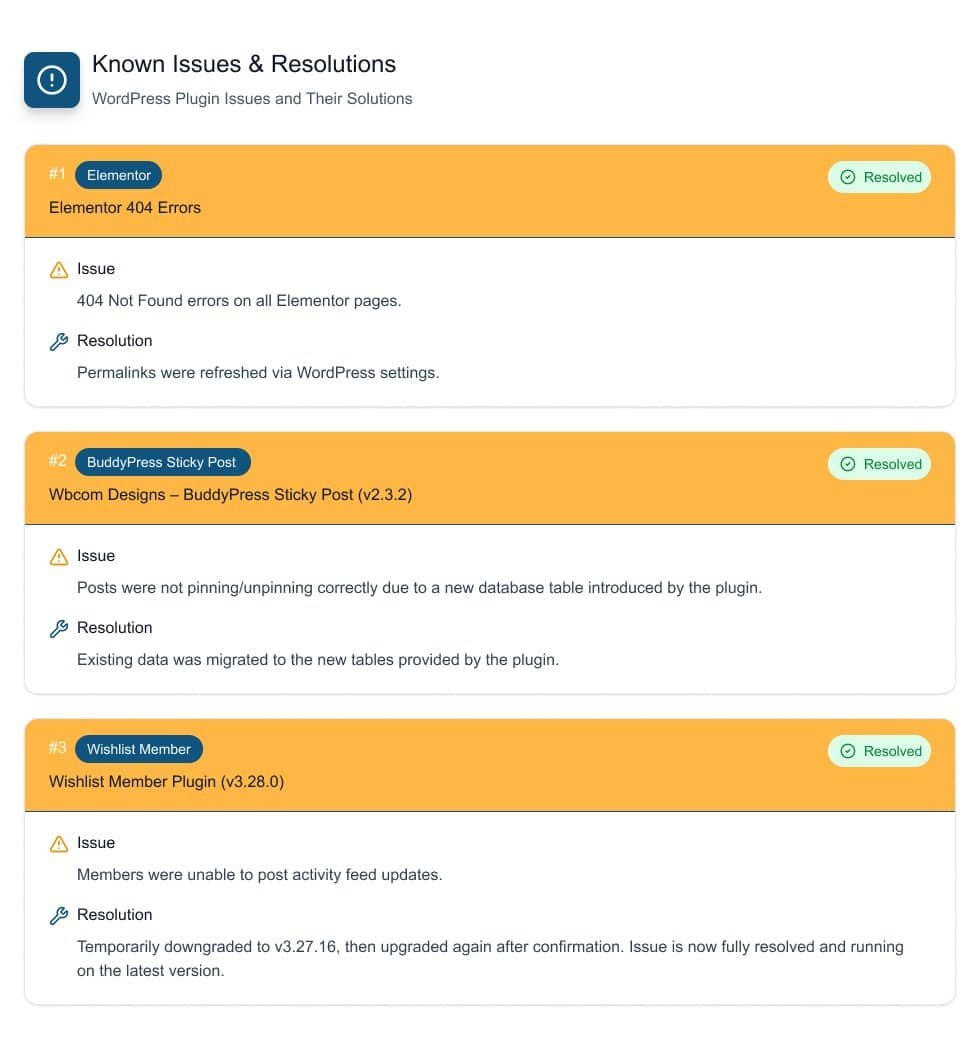 Image showing how WooNinjas resolves the known issues. 