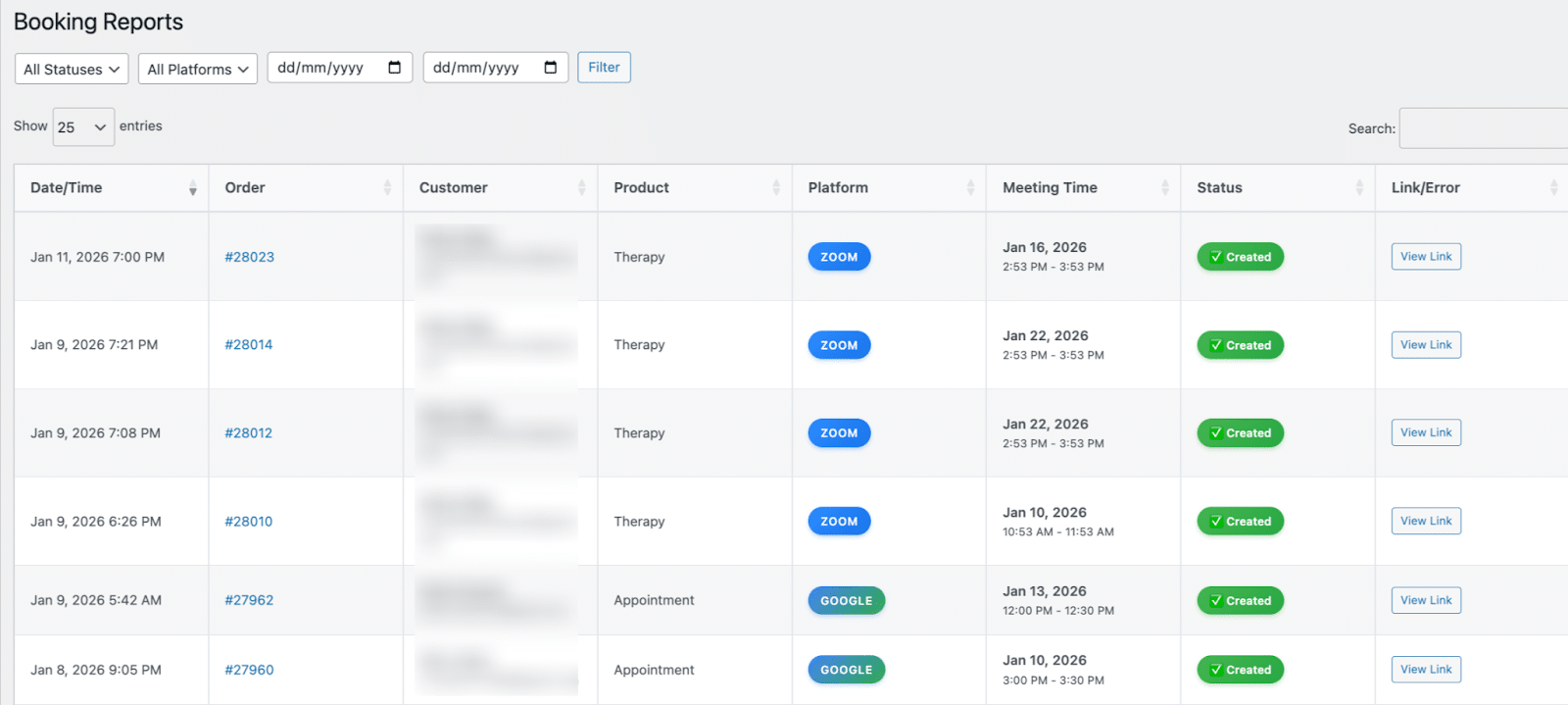 Image showing booking reports.