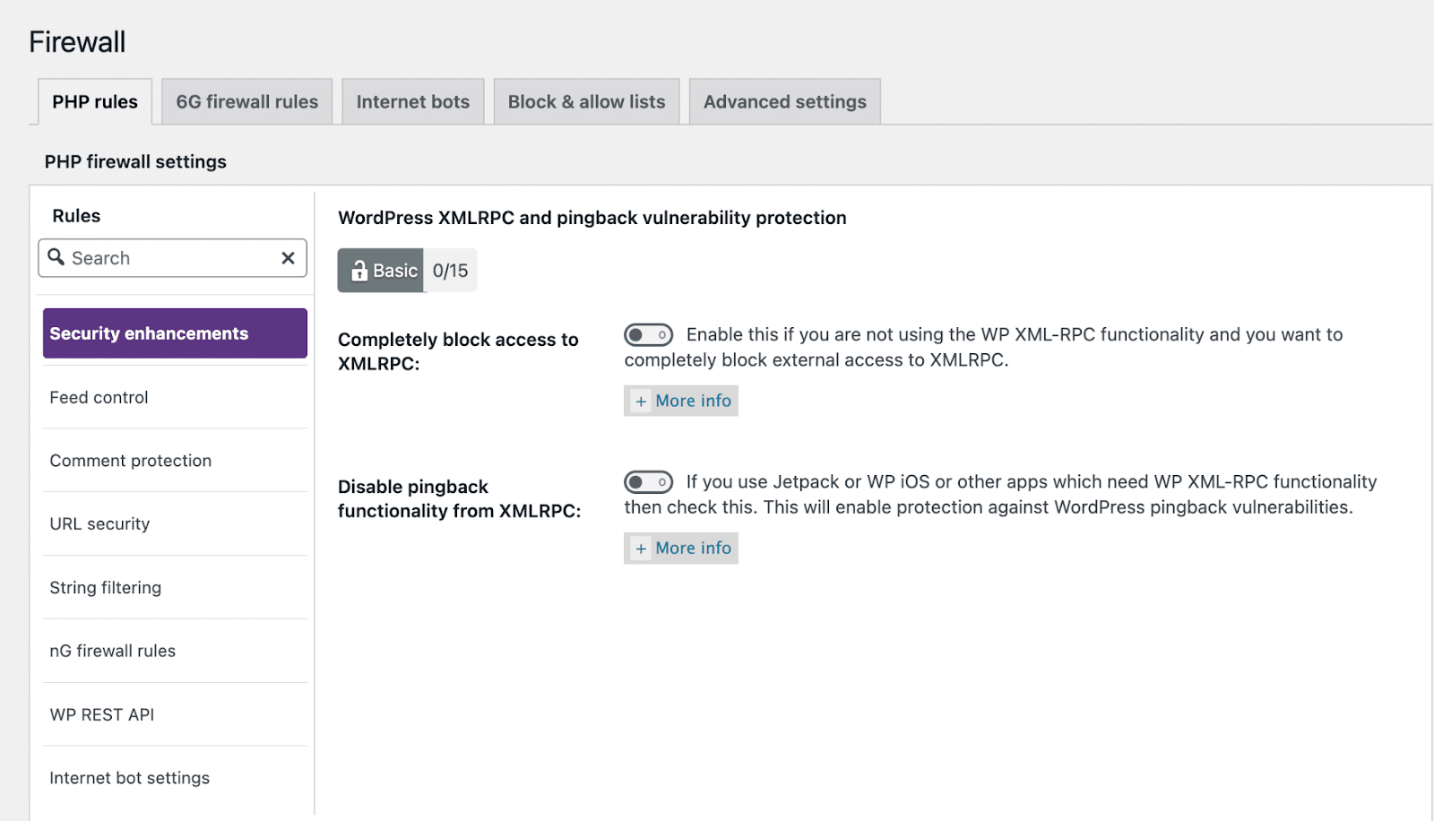 Image showing WordPress ecurity firewall.