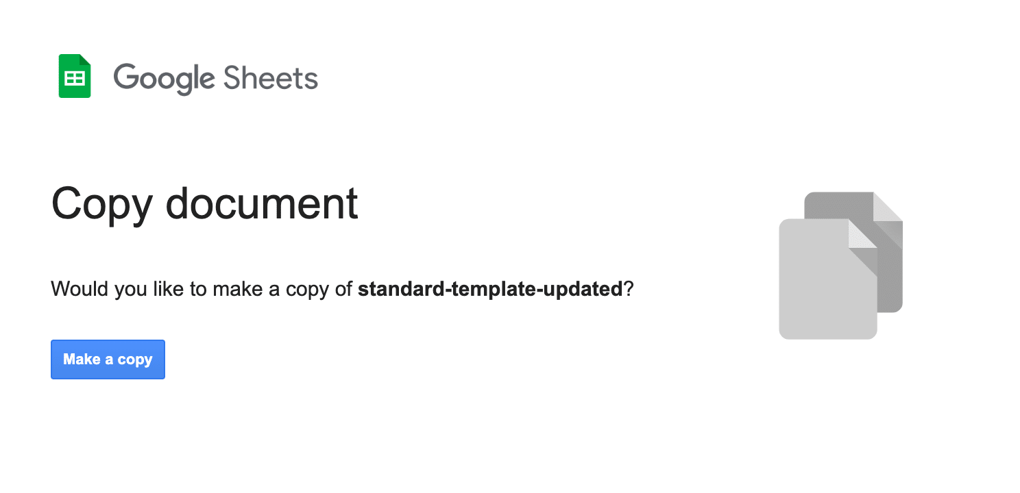 Image showing google sheet integration template. 