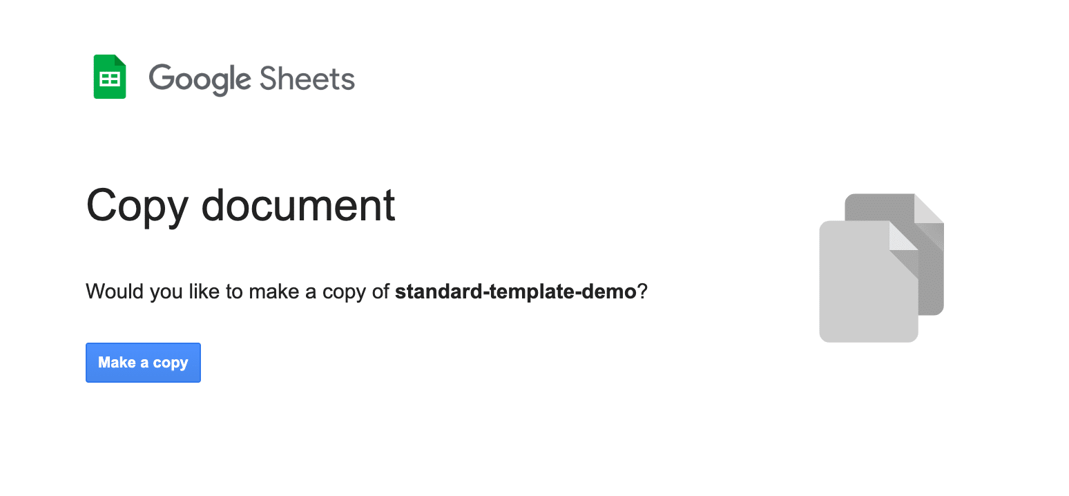 Image showing google sheet integration template. 