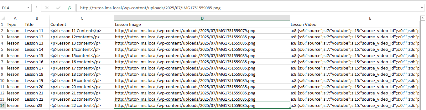 Image showing how to Export and import courses using standard Excel formats.