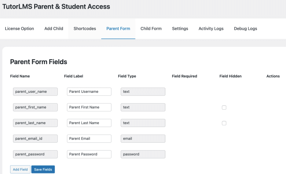 Image showing tutorLMS Parent & student access. 