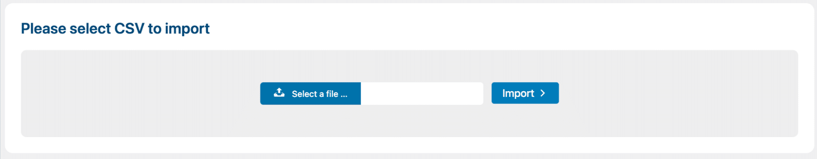 Image showing how to select csv to import.