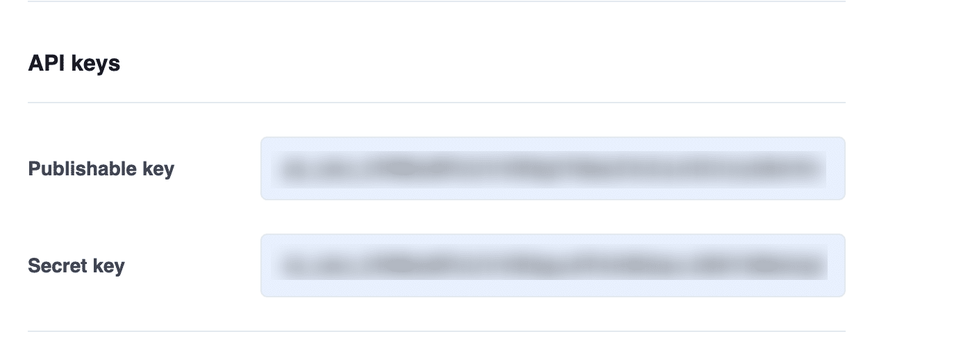 Image showing AffiliateWP Stripe Payout API keys.