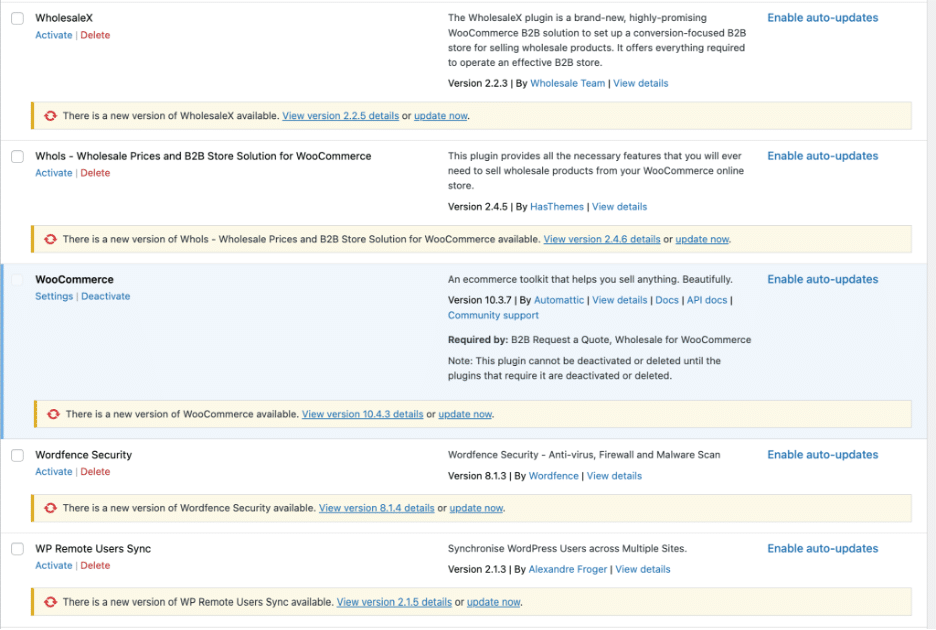 Image showing WholesaleX and WooCommerce settings.