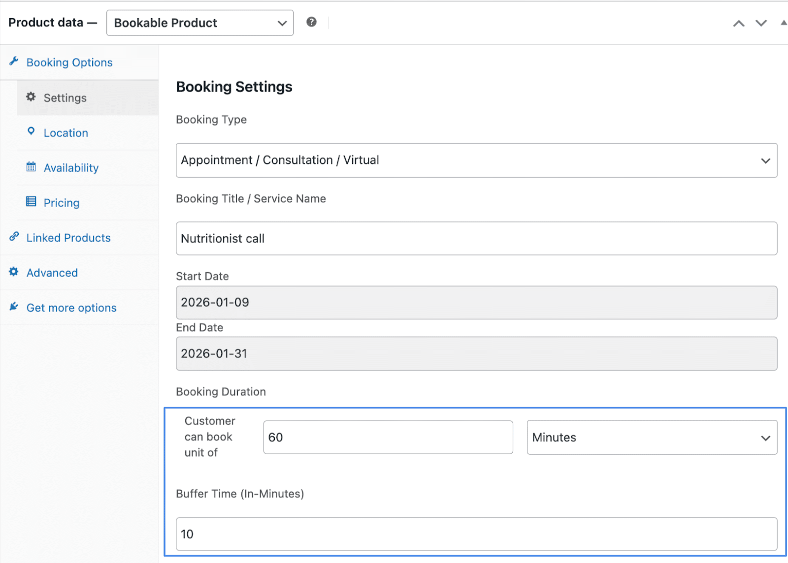 Image showing booking setting of how customer can book unit of....
