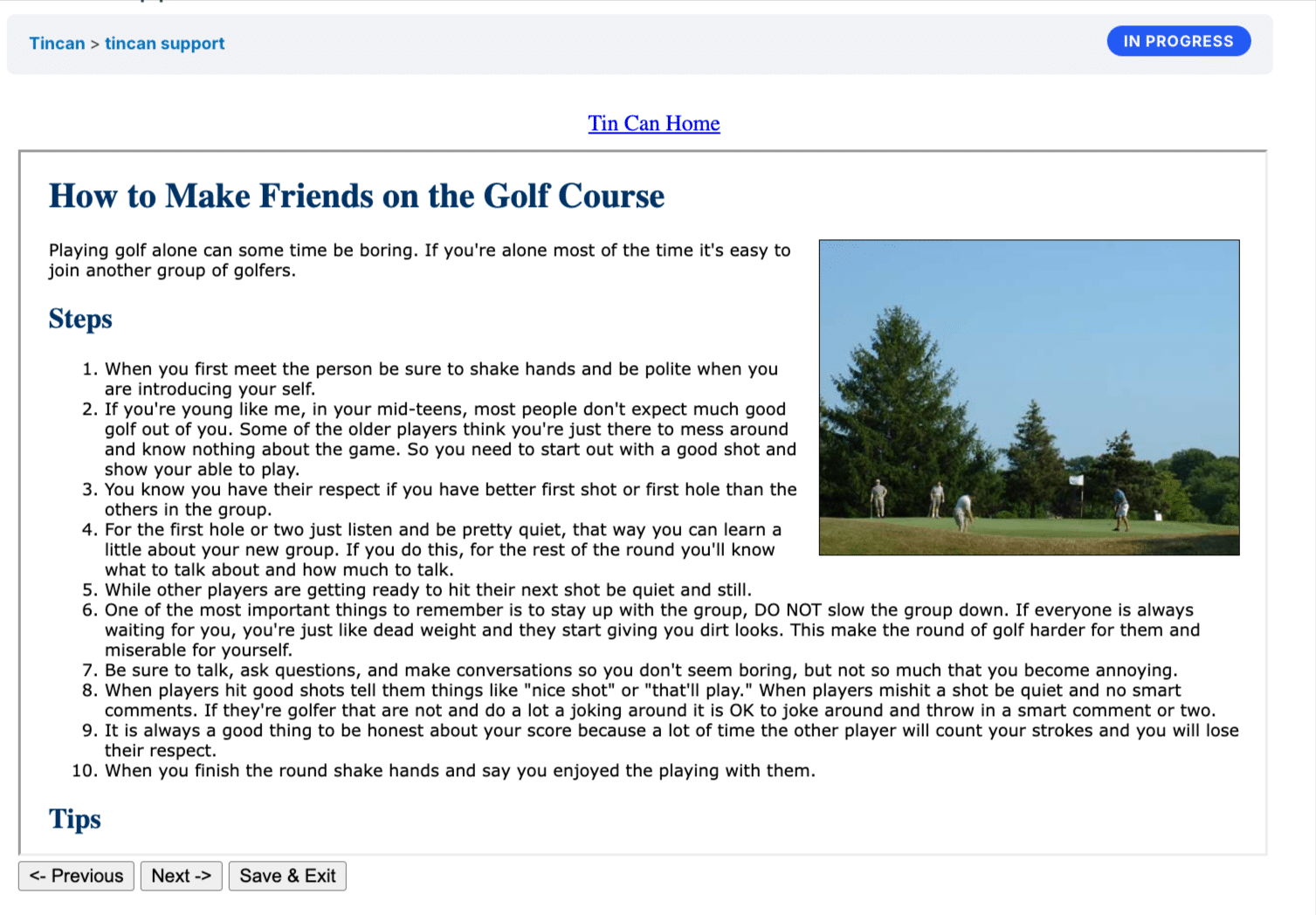 Image showing a blog on how to make friends on the golf course. 