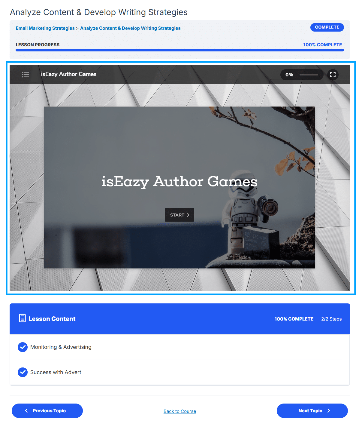 Image showing isEazy author games website dashboard with SCORM LMS.