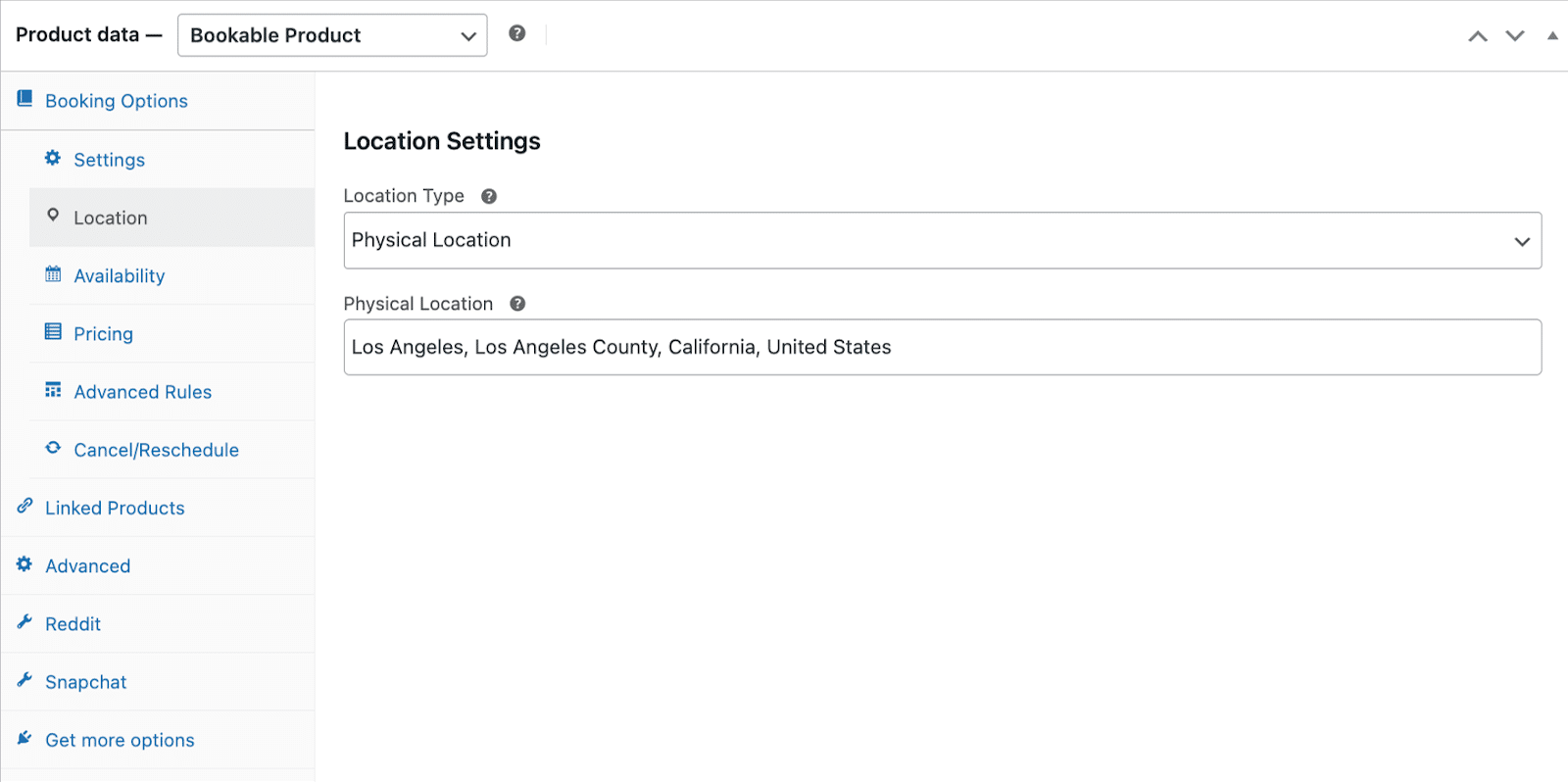 Image showing Physical Location where you enter your hotel's complete address.