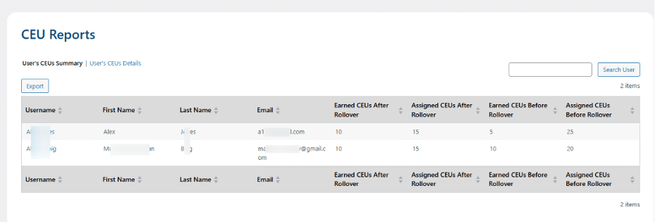 Image showing CEU reports.