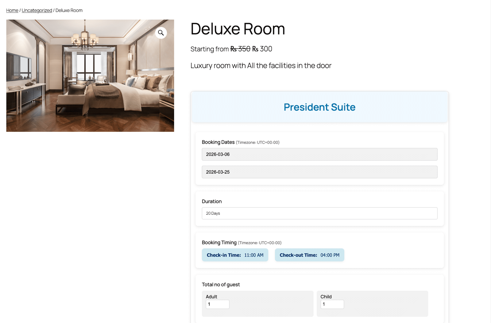 Image showing a deluxe room to book.